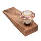 2 Pieces Pink Wheel Flower Ceramic Wooden Door Stopper